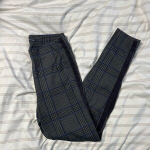 Abercrombie & Fitch Black + Blue Plaid Leggings